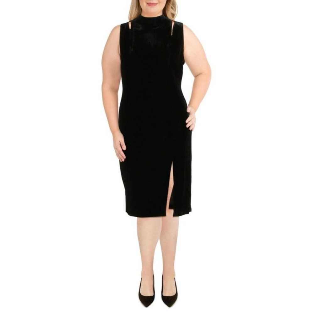 Alexia Admor Velvet Cutout Dress in Black size Medium Cocktail Mini Mock Neck